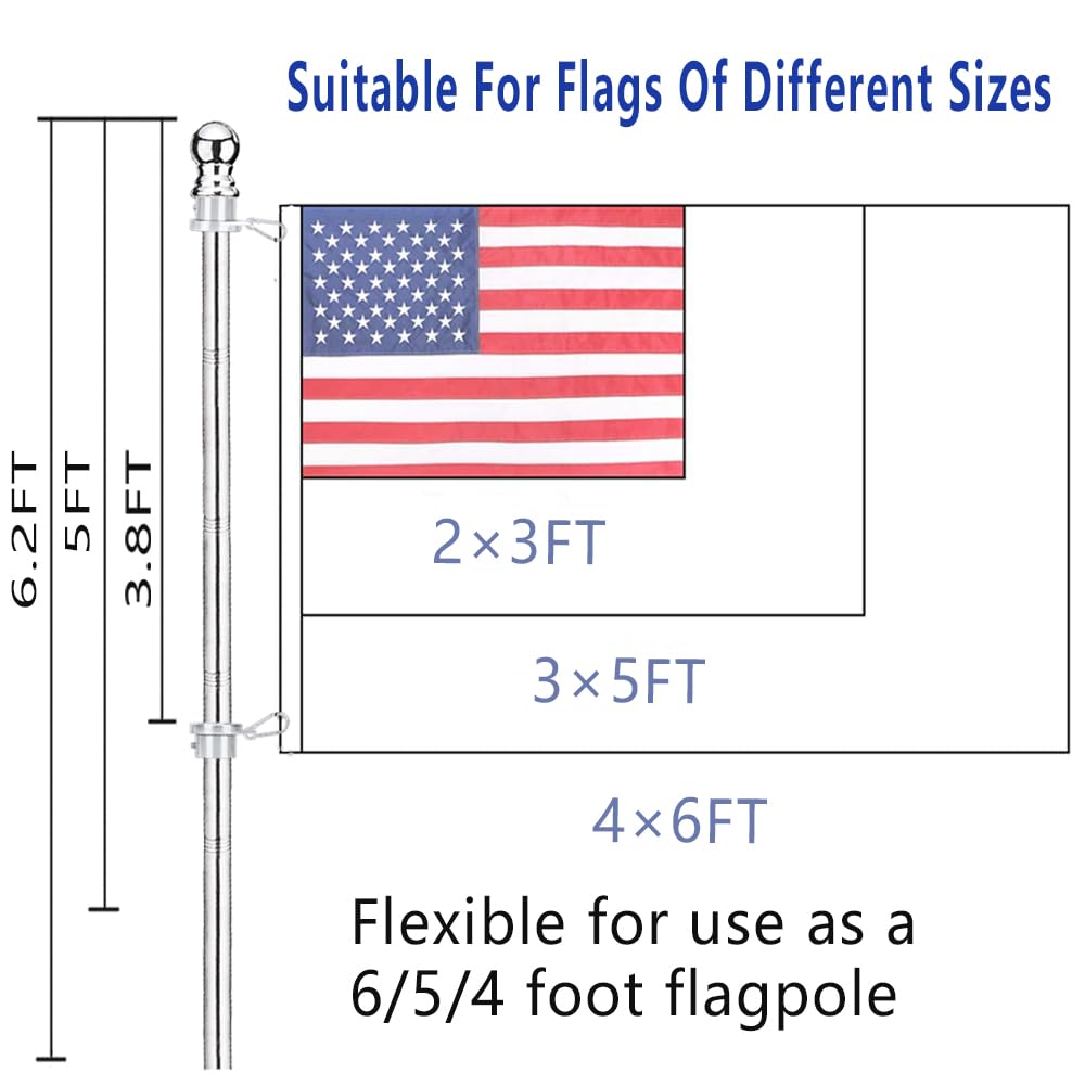 2 Pack 6 ft 1 inch Flag Poles C435