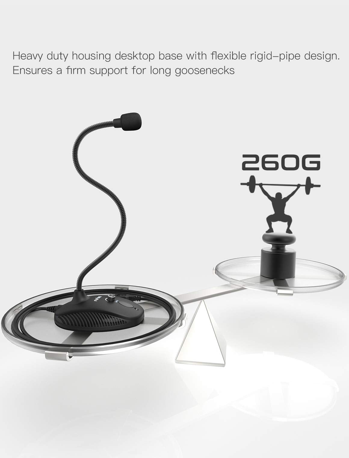 USB Computer Microphone, Plug & Play Desktop Condenser Mic, Mute Button with LED Indicator J32164
