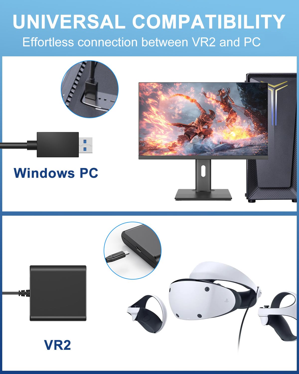 VR2 Headset Adapter for Windows PC & SteamVR U396