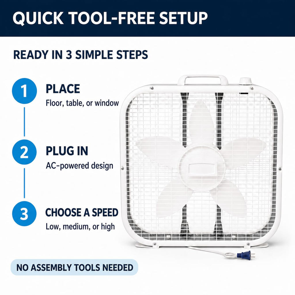 20-Inch 3 Speed Box Fan Q26438