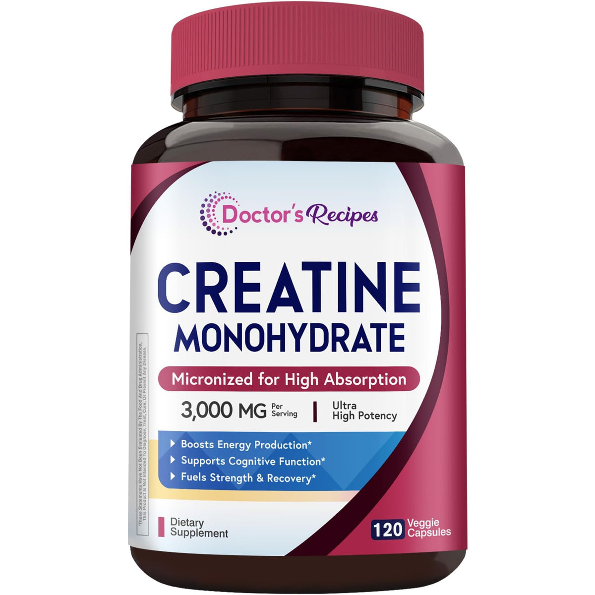 Micronized Creatine Monohydrate 3000 mg Vegan 120 Capsules N661