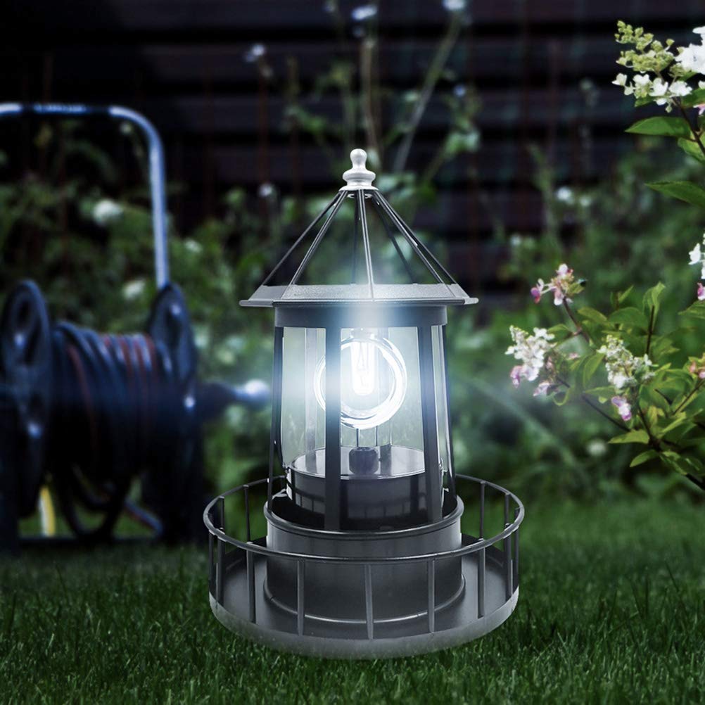 Solar Rotating Lighthouse Light LED Outdoor Garden Decoration Lantern M11084