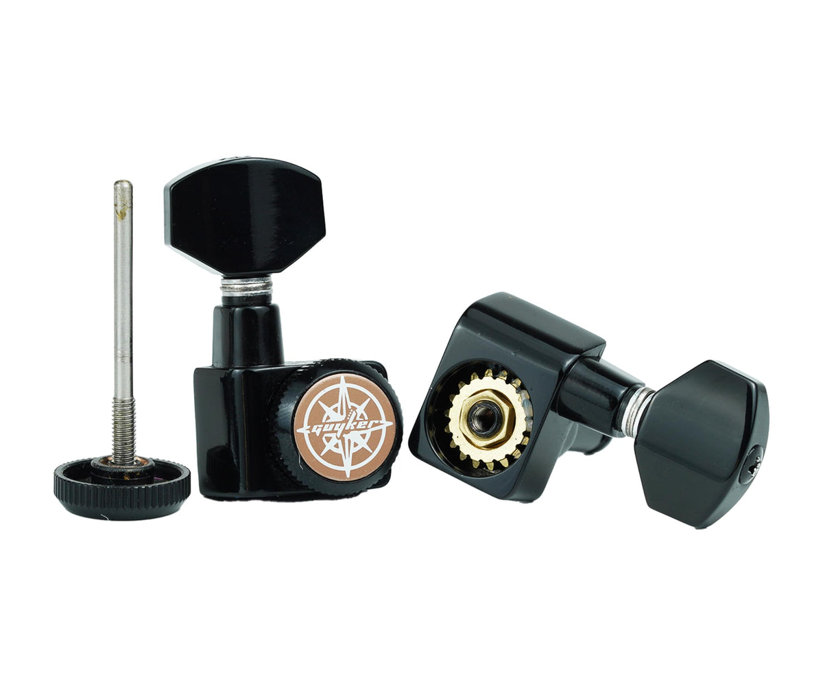 6 In-line Locking Guitar Tuners Black E896