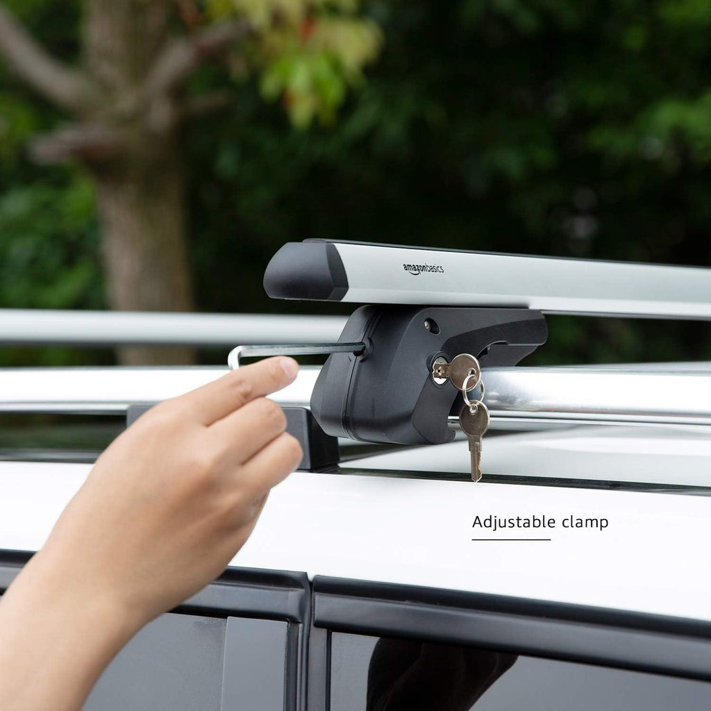 Black/Silver Cross Rail Roof Rack, 52 inches, Pack of 2 X373