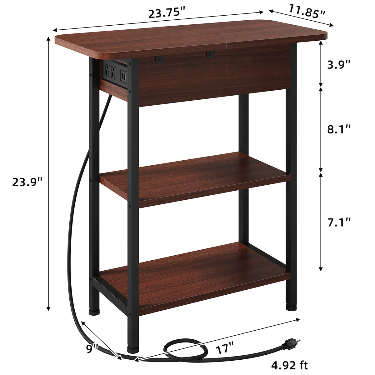 Narrow Side Table with Storage L6690