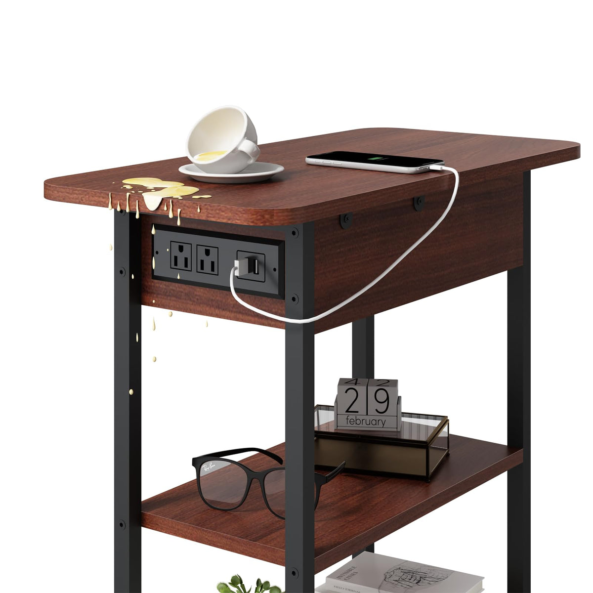 Narrow Side Table with Storage L6690