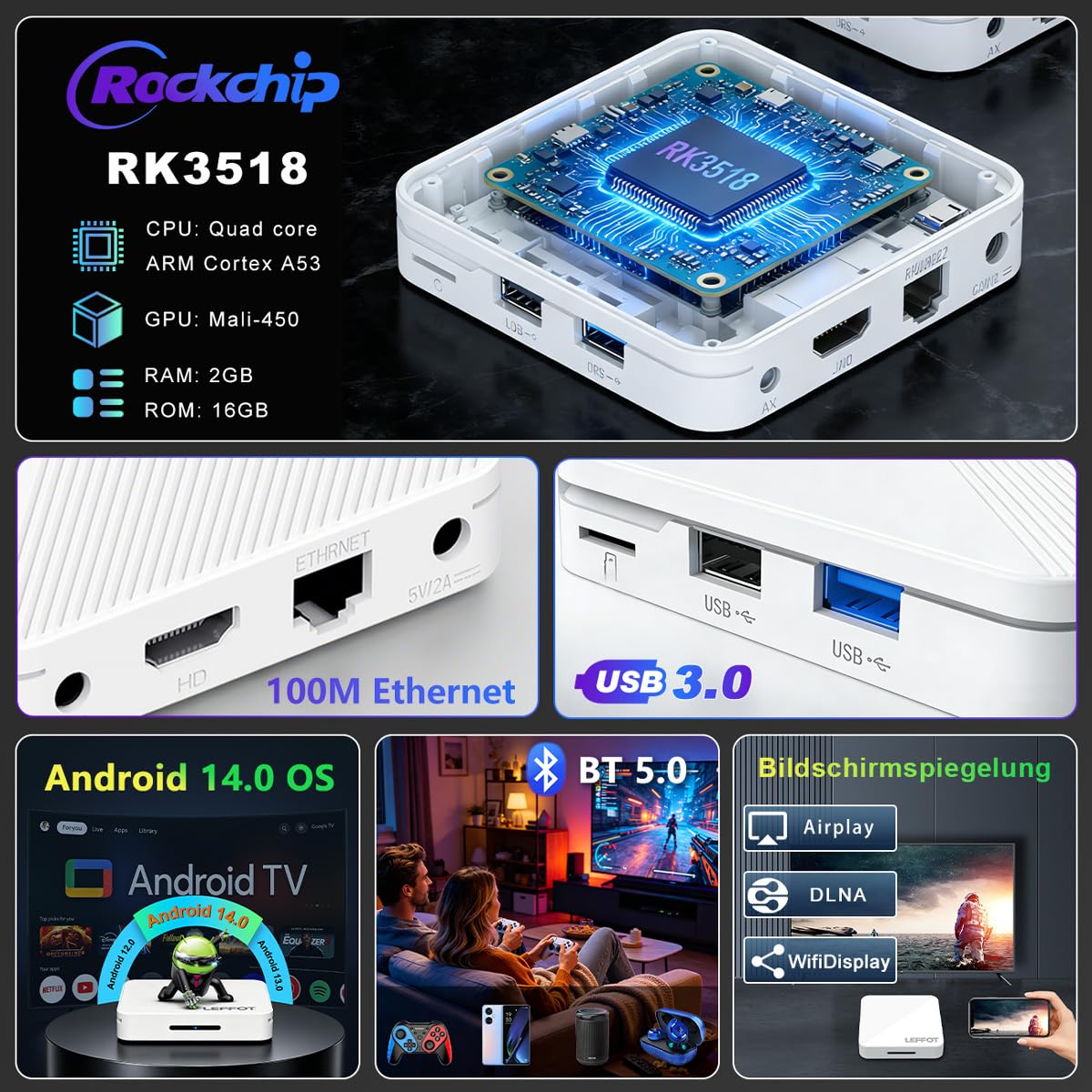 Android 14.0 4K Ultra HD TV Box G25942