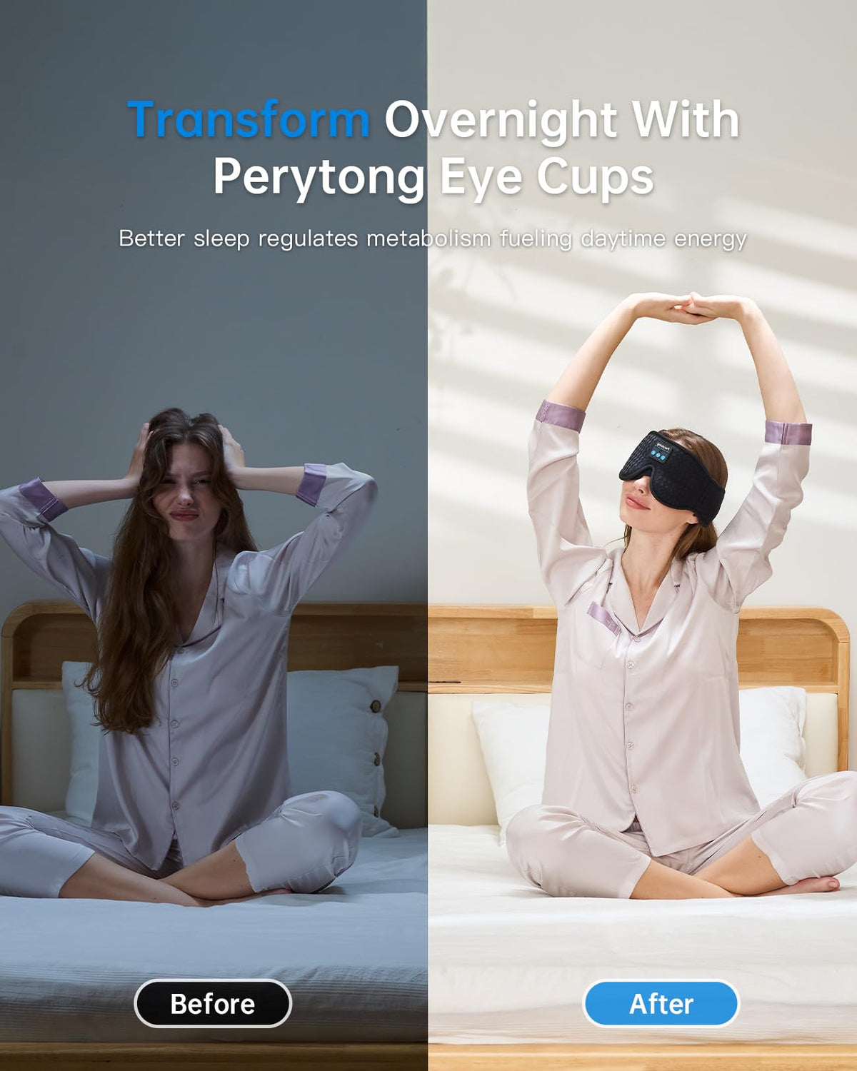 Bluetooth Sleep Mask with Headband Headphones J568