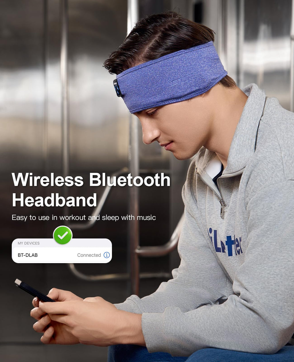 Bluetooth Sleep Mask with Headband Headphones J568
