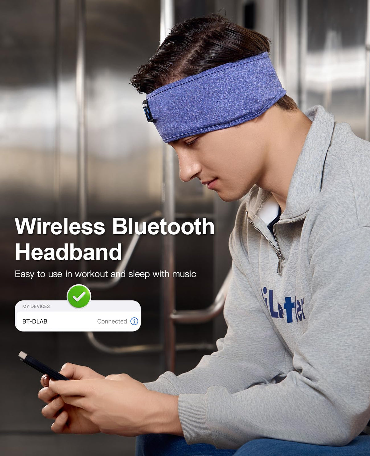 Bluetooth Sleep Mask with Headband Headphones J568