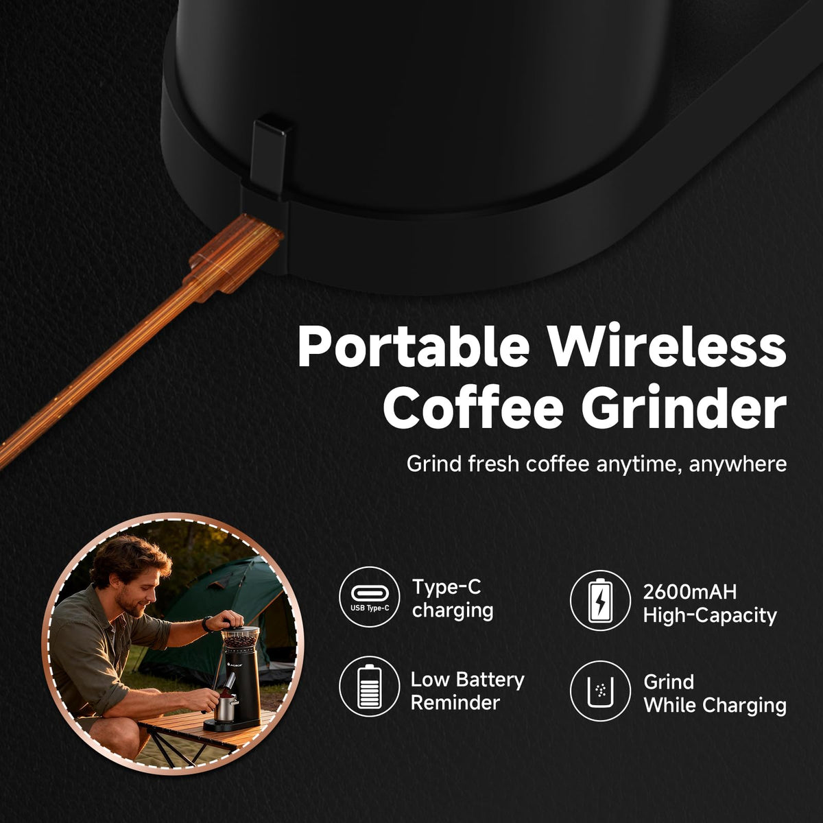 Cordless Burr Coffee Grinder with 60 Settings W15721