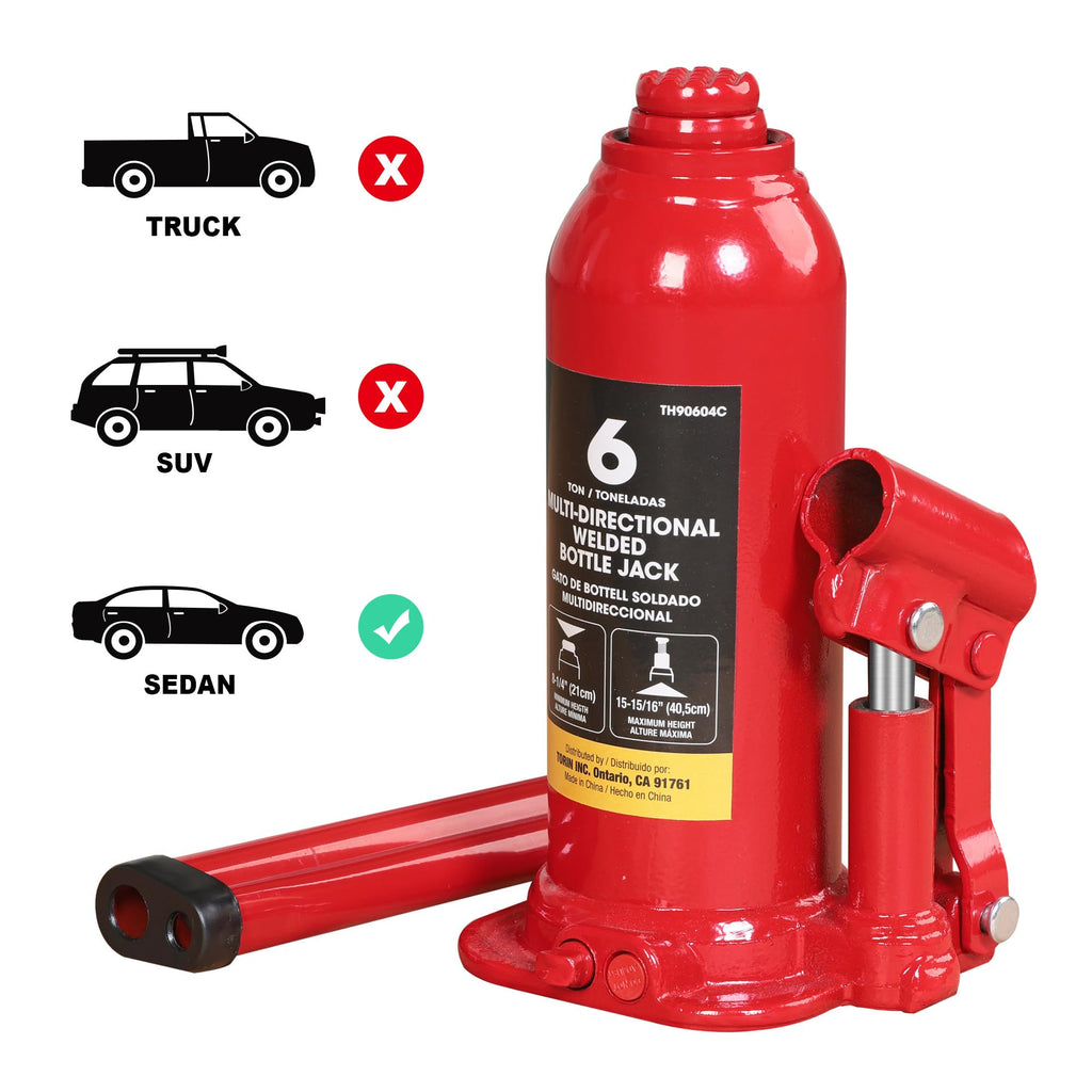 6 Ton Red Welded Car Bottle Jack O387