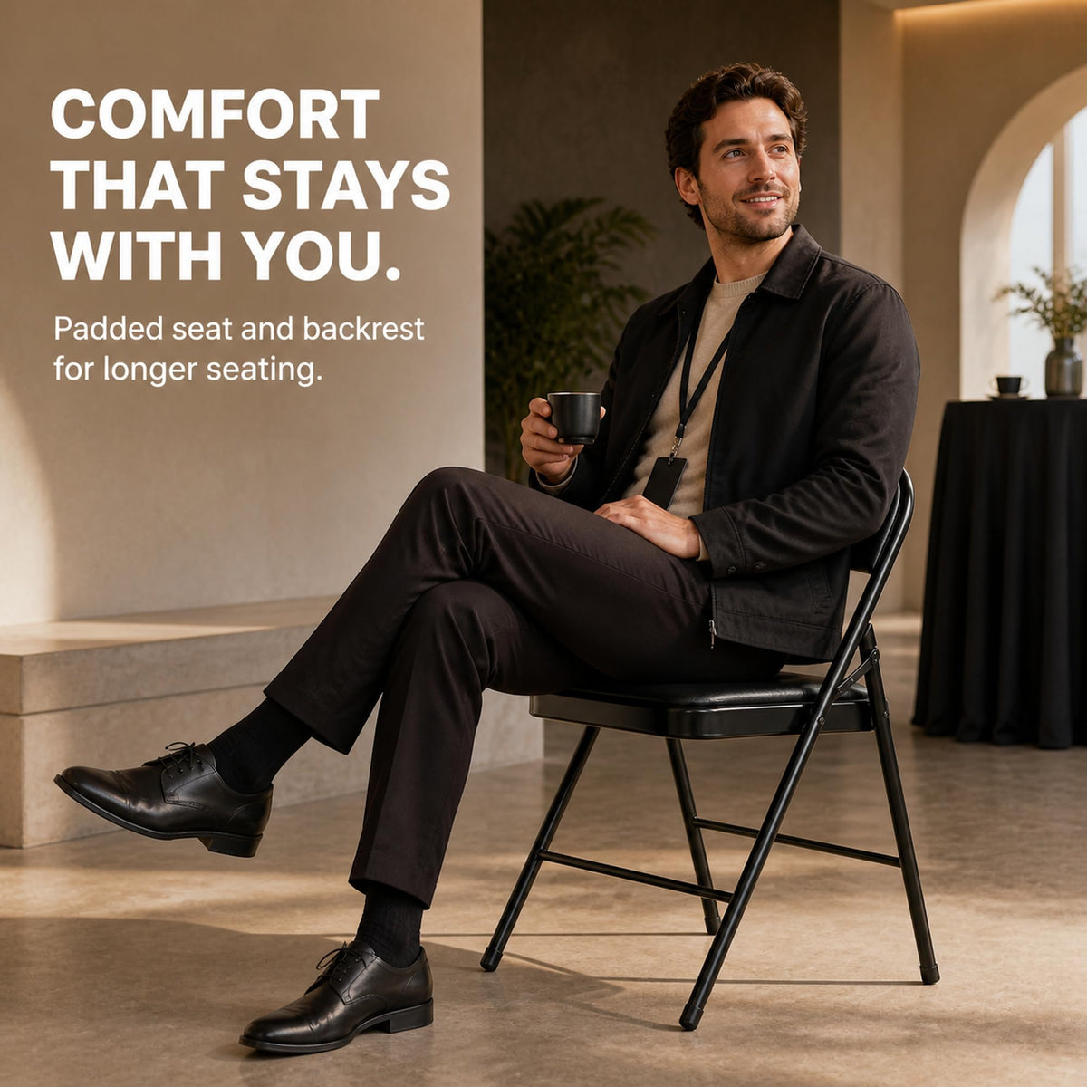 10 Pack Black Folding Chairs A1561