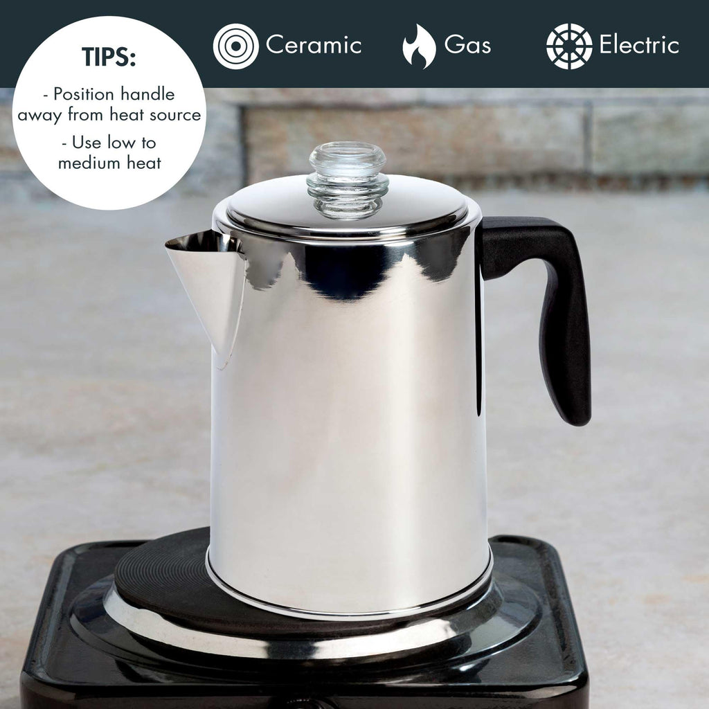 Stainless Steel 8 Cup Stovetop Coffee Percolator S904