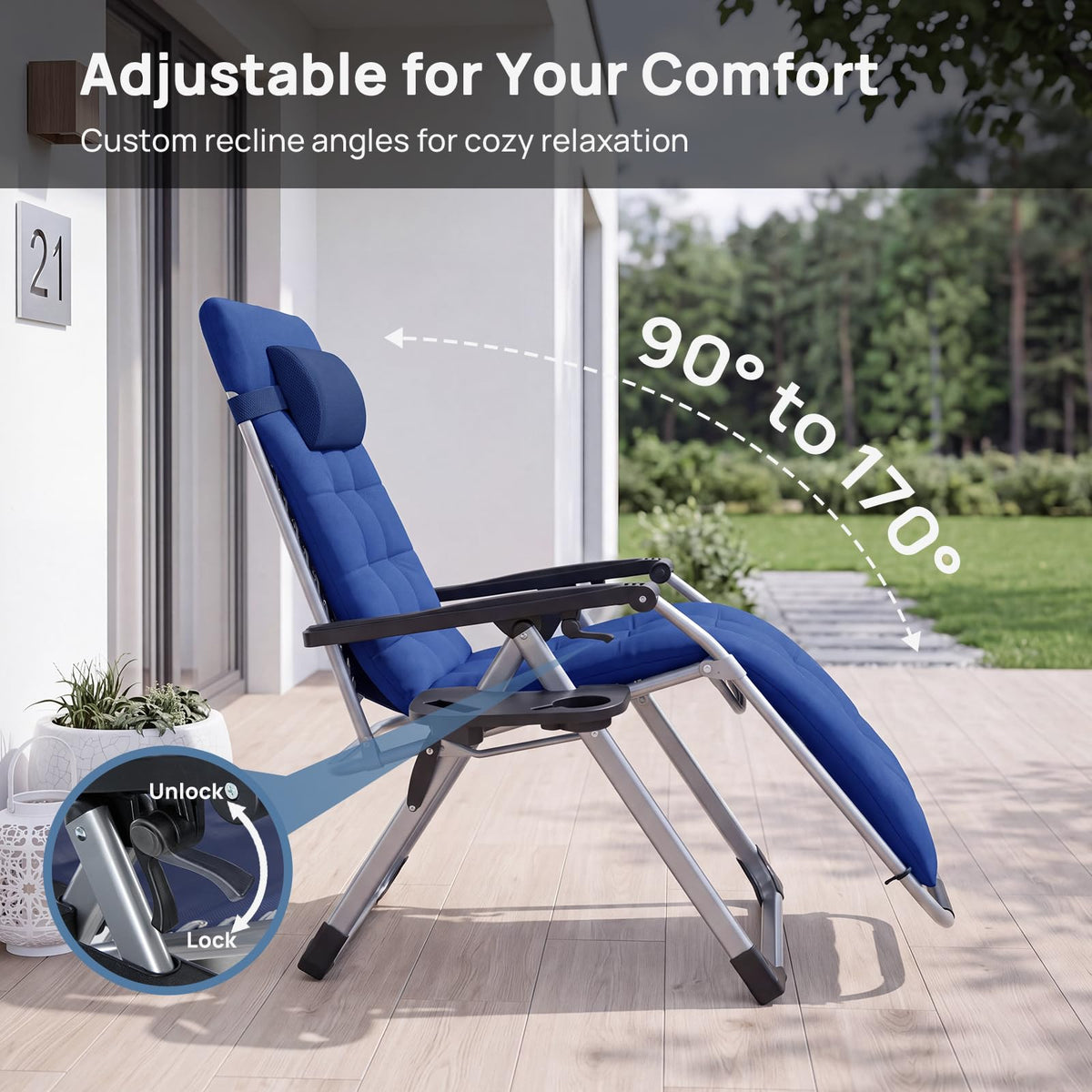 Zero Gravity Chairs Set of 2 with Cup Holder E95447