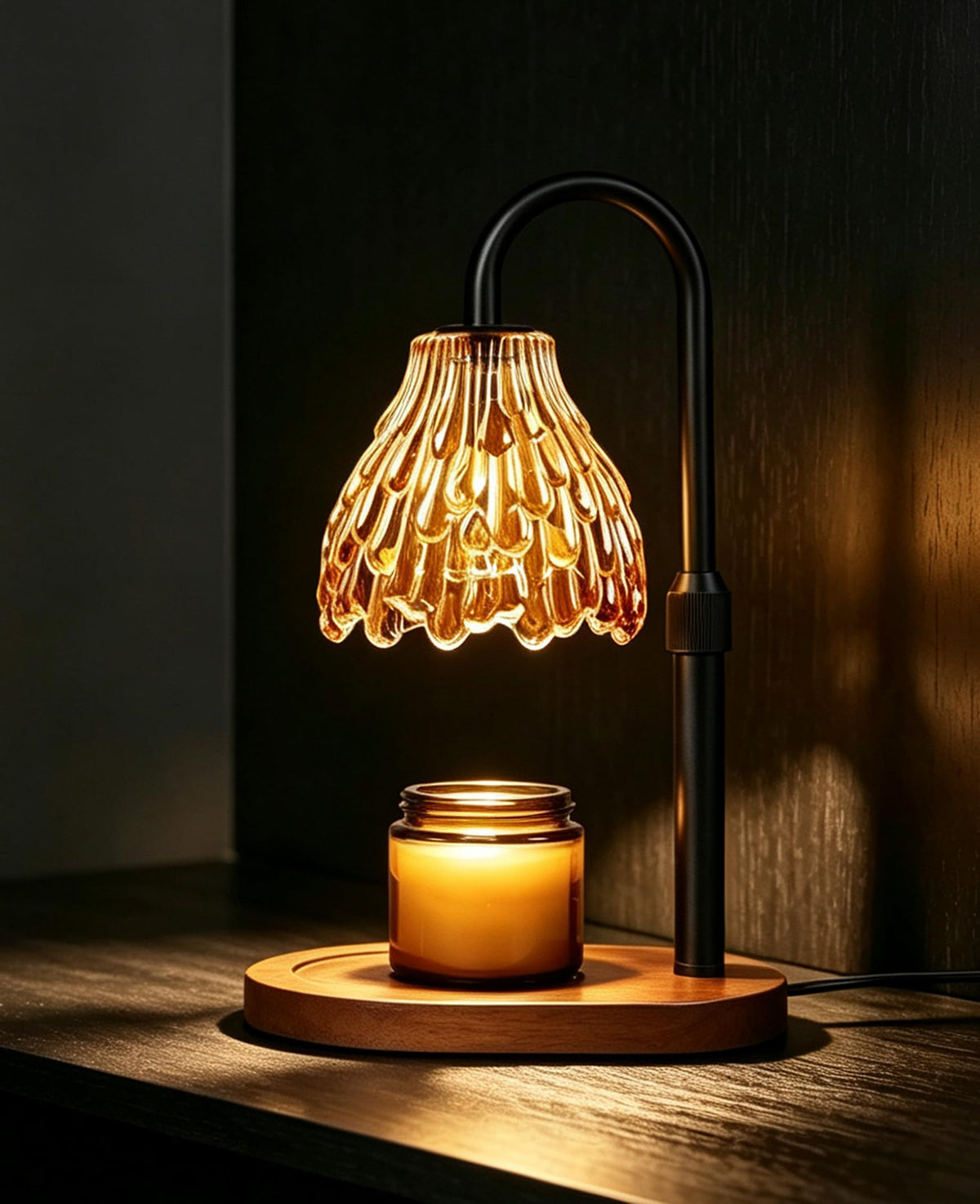 Glass Candle Warmer Lamp with Timer & Dimmer C576798