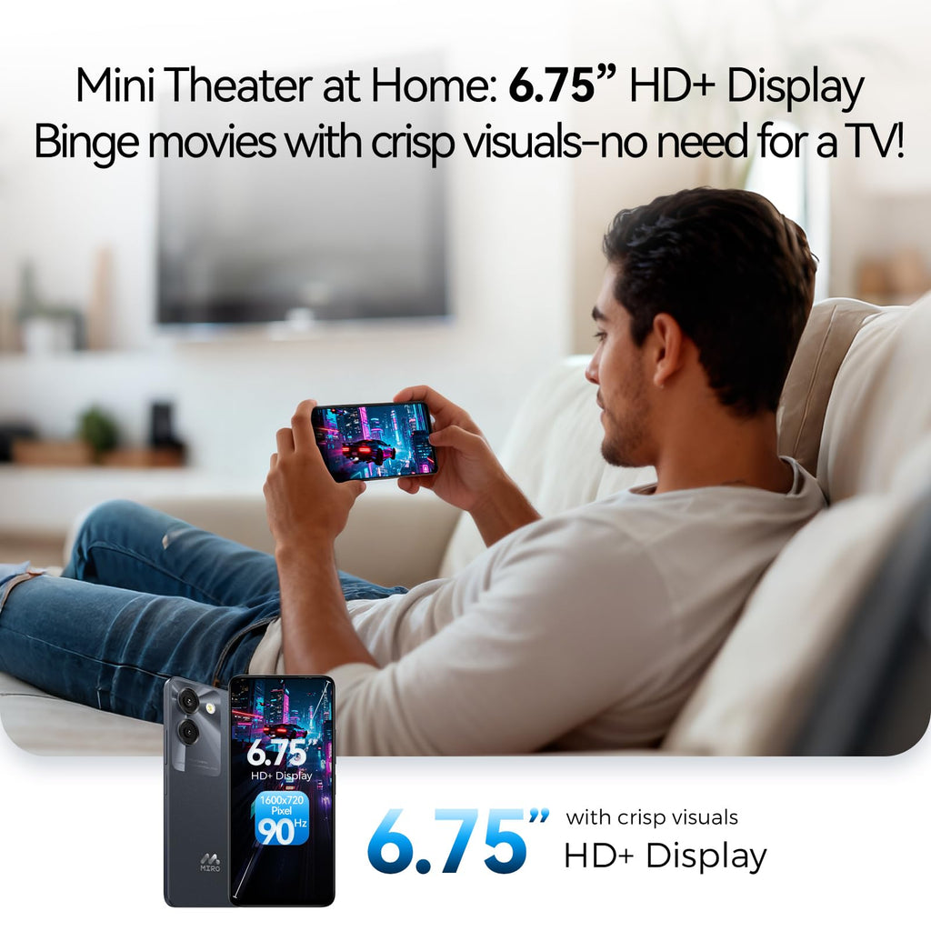 Ultra-Light 6.75" Big Screen 4G+64GB 13MP Dual Camera 4900mAh Android 14 Dual SIM Smartphone N95247