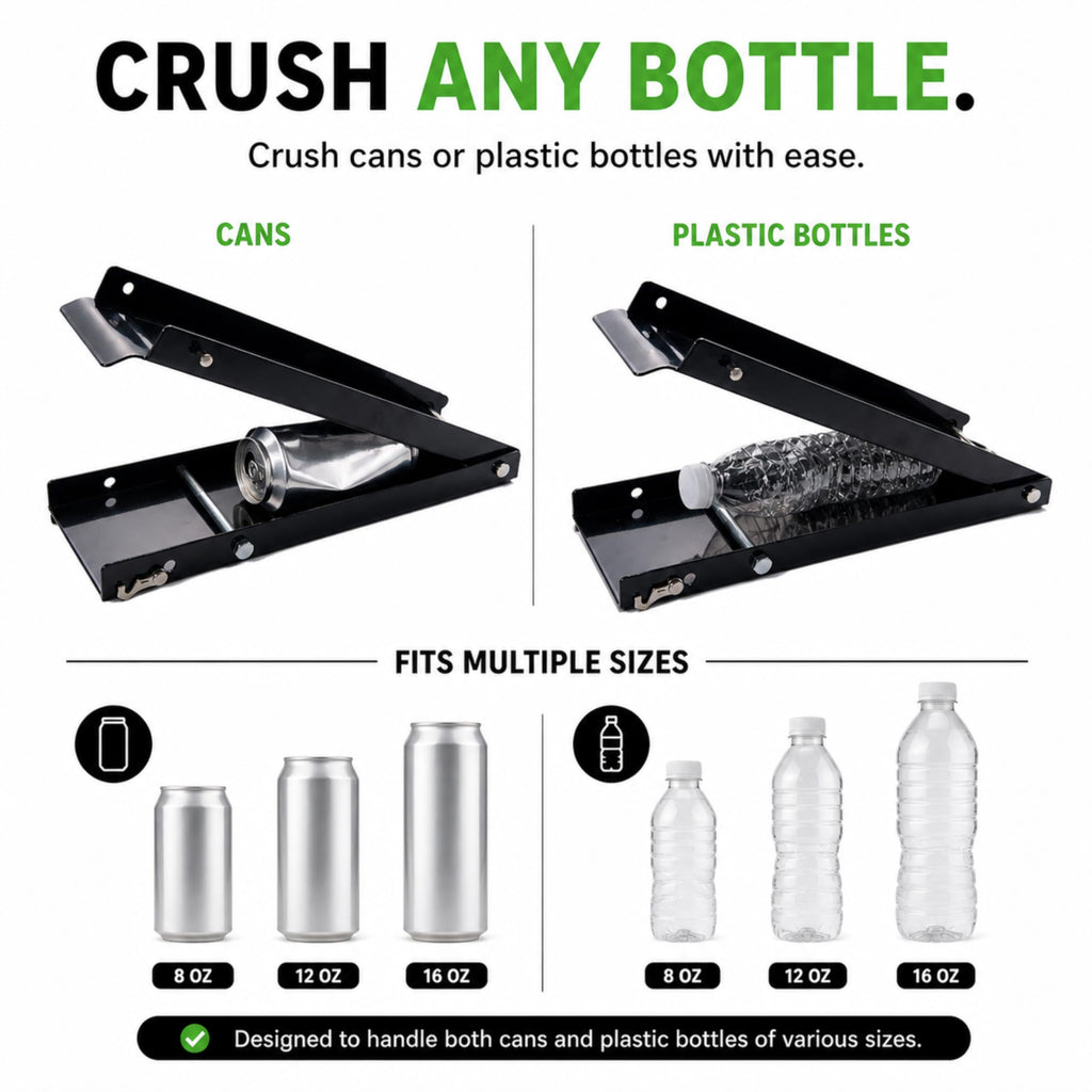 Heavy Duty Aluminum Foldable Can Crusher with Non-Slip Base Q5457