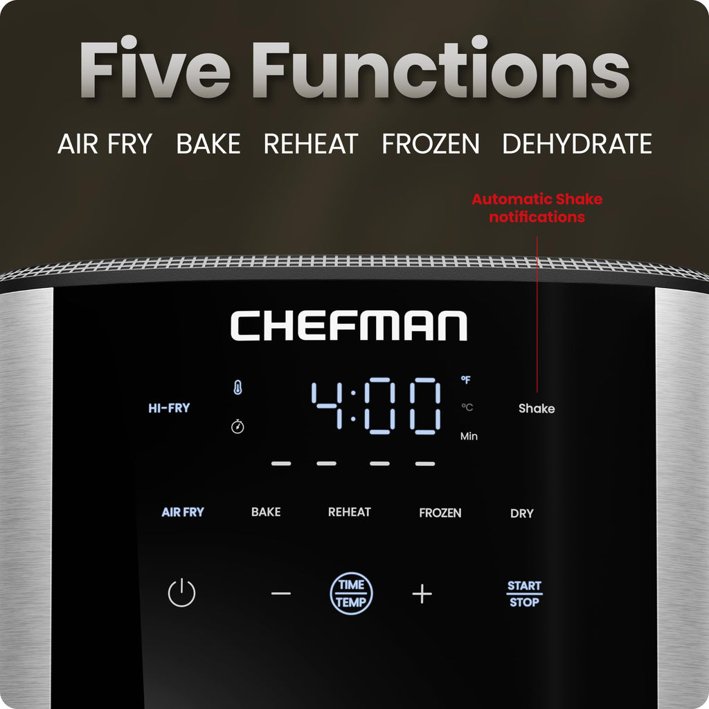 6 Qt 5-in-1 Nonstick Stainless Steel Air Fryer J1376