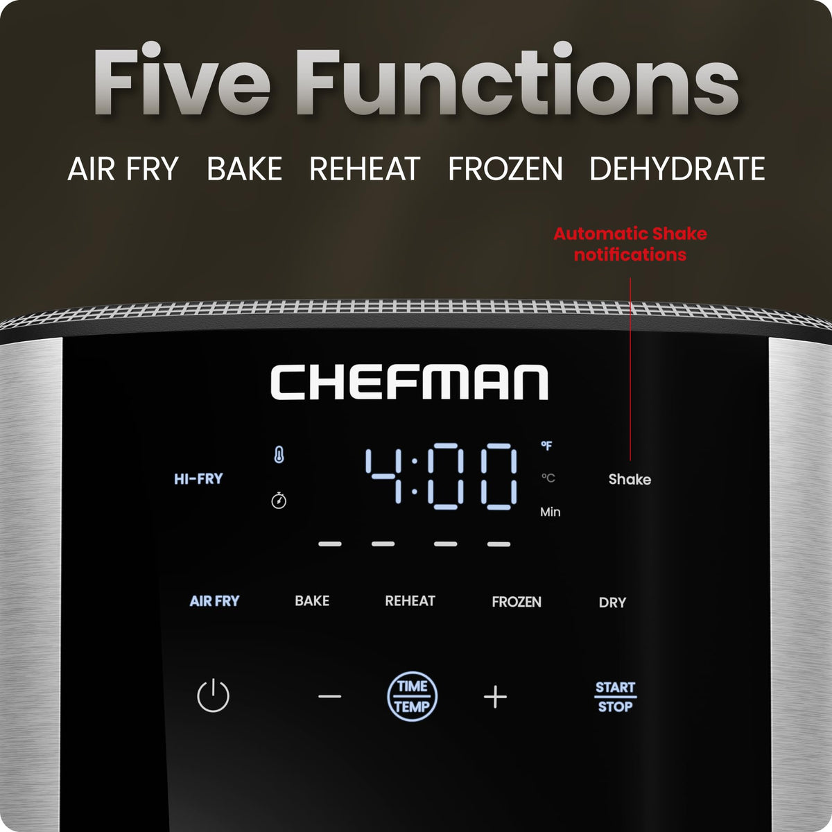 6 Qt 5-in-1 Nonstick Stainless Steel Air Fryer J1376
