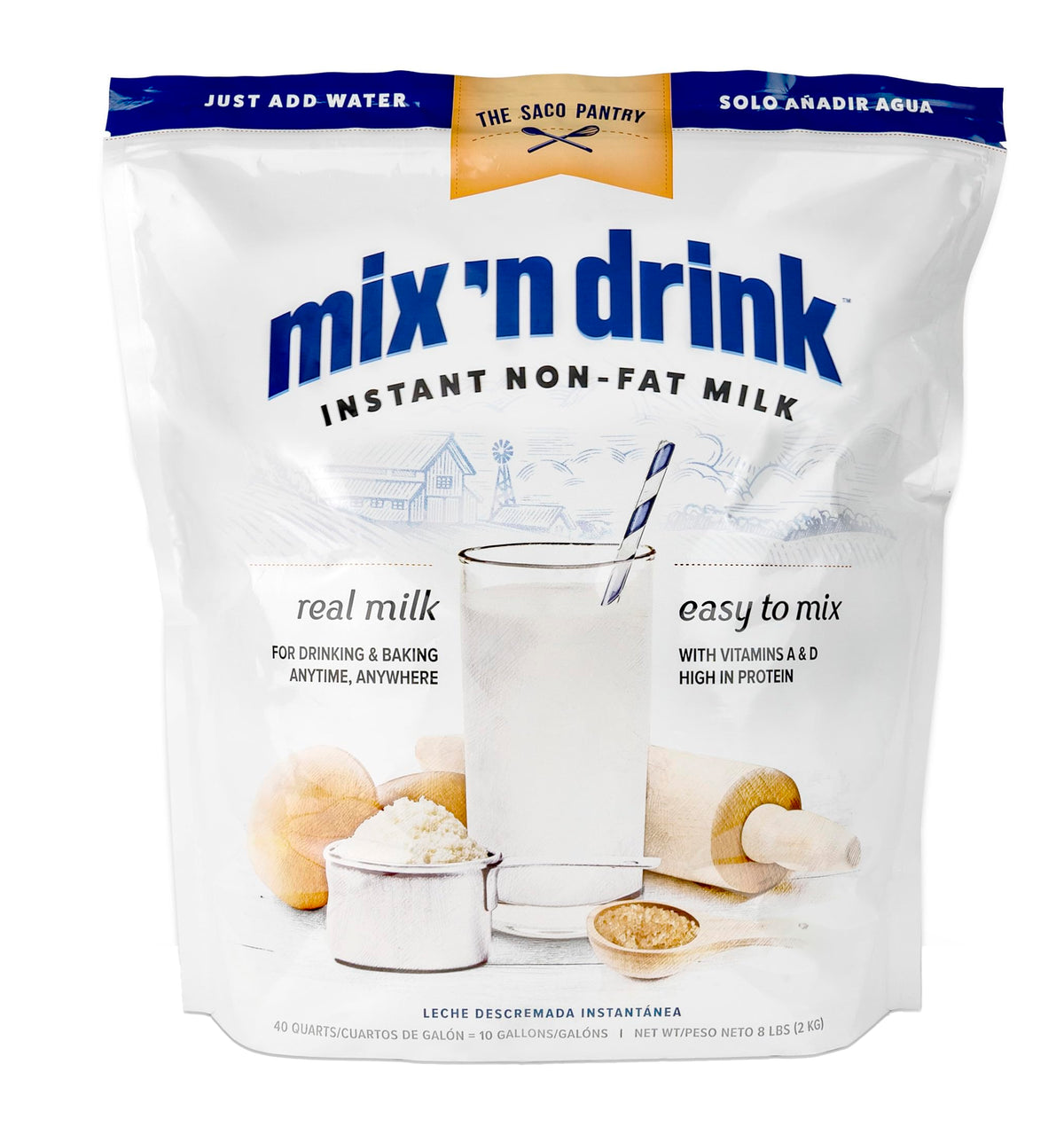 Instant Skim Milk, Fat-Free, Makes 10 Gallons R828
