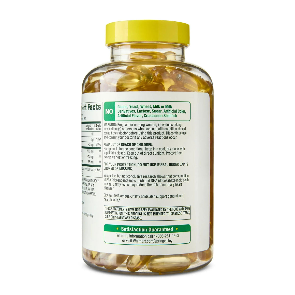 Omega-3 500 mg Fish Oil Softgels 180 Count Lemon Flavor Y933785