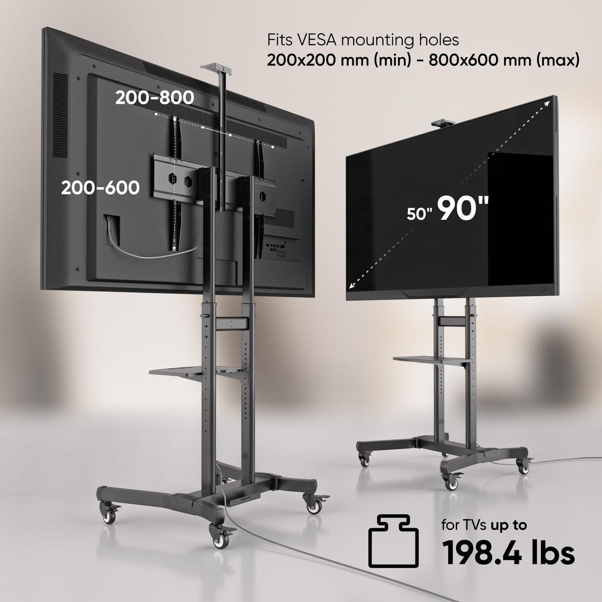 Mobile TV Stand 50-90 Inch Black R5393