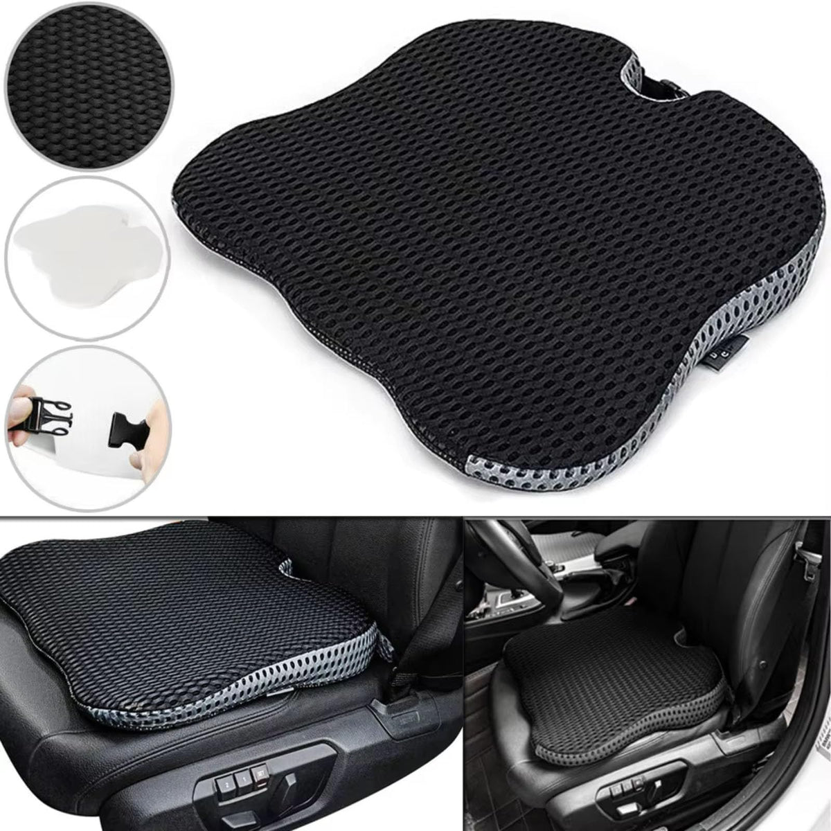 Black Memory Foam Car Seat Booster Cushion F31444