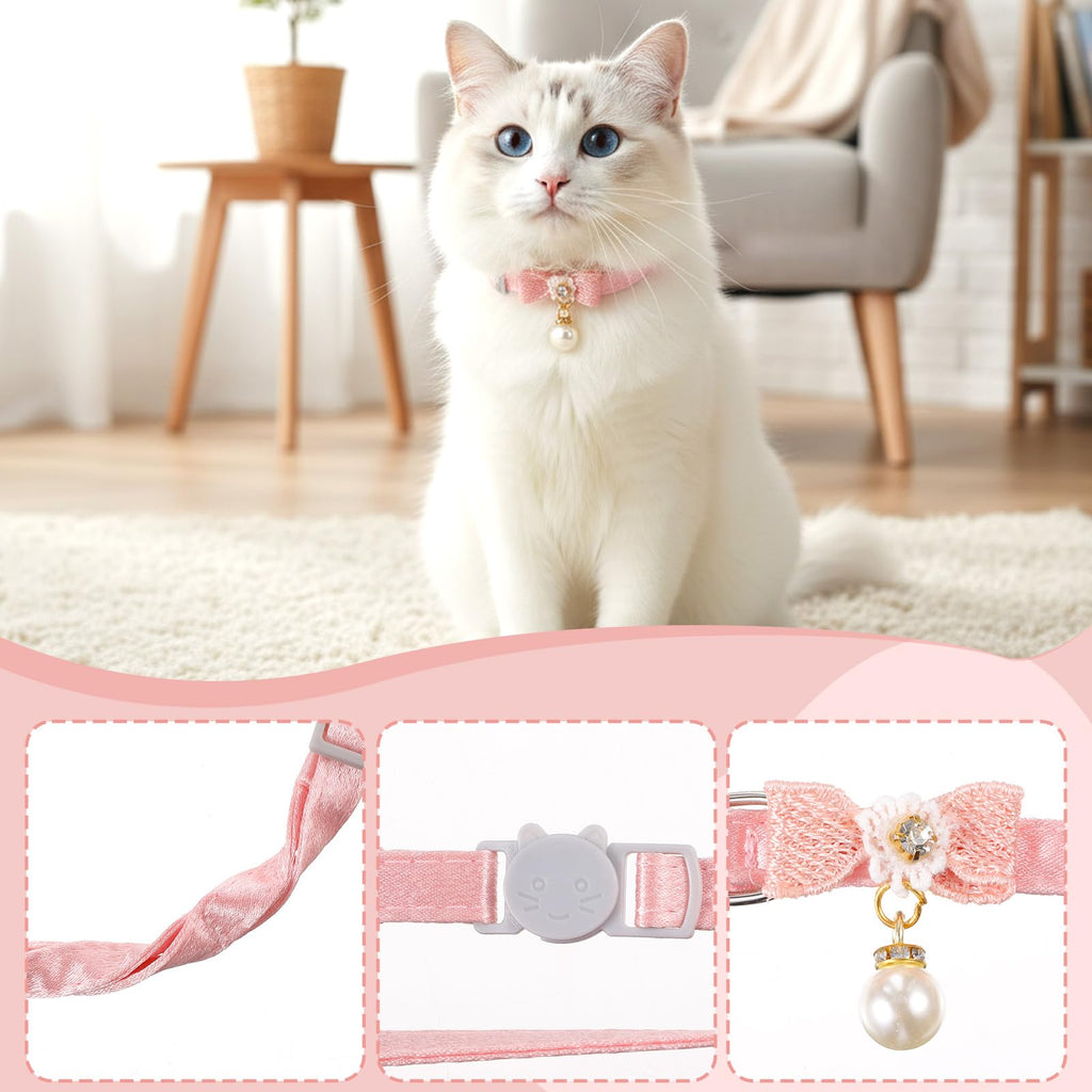 Adjustable Pink Breakaway Cat Collar Y878