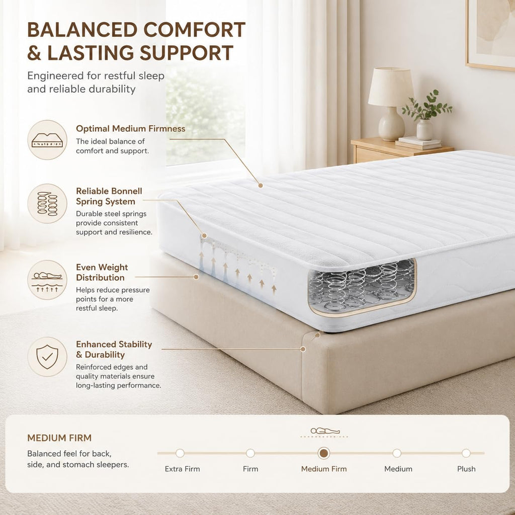 5 Inch Twin Size Bonnell Spring Mattress Y775344