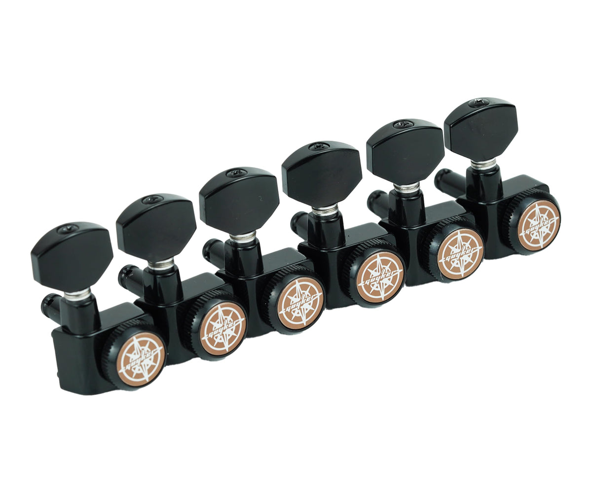 6 In-line Locking Guitar Tuners Black E896