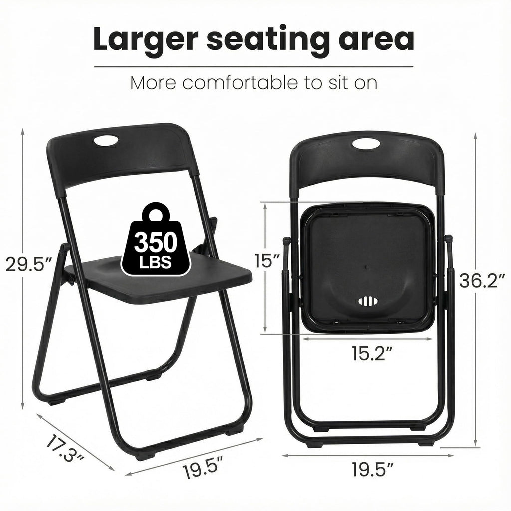 Black Plastic Folding Chairs 10 Pack W77699