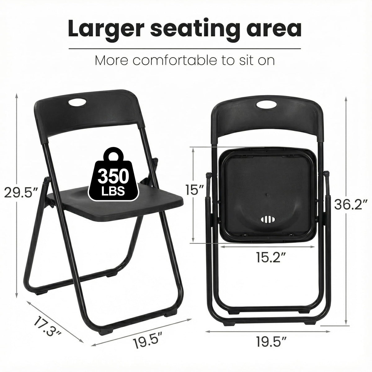 Black Plastic Folding Chairs 10 Pack W77699