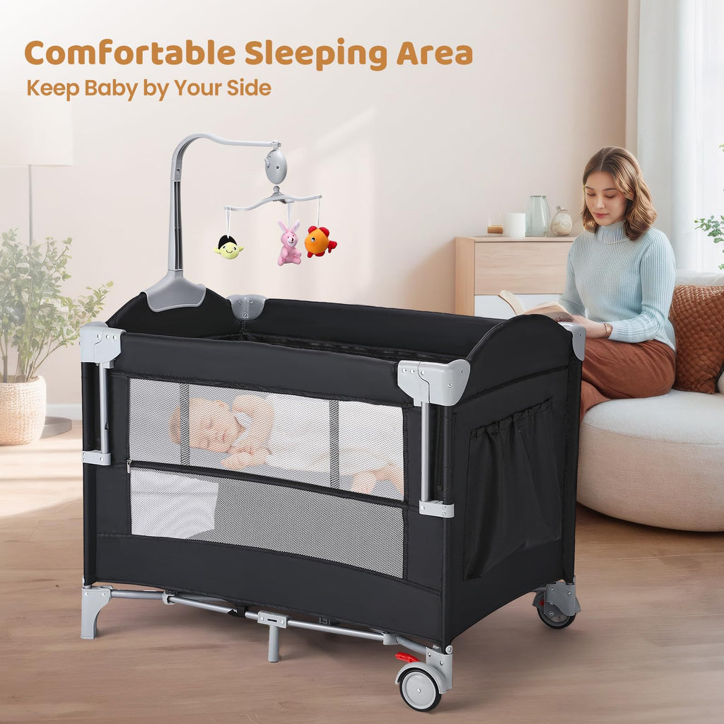 5-in-1 Pack and Play with Bassinet and Changing Table B7466