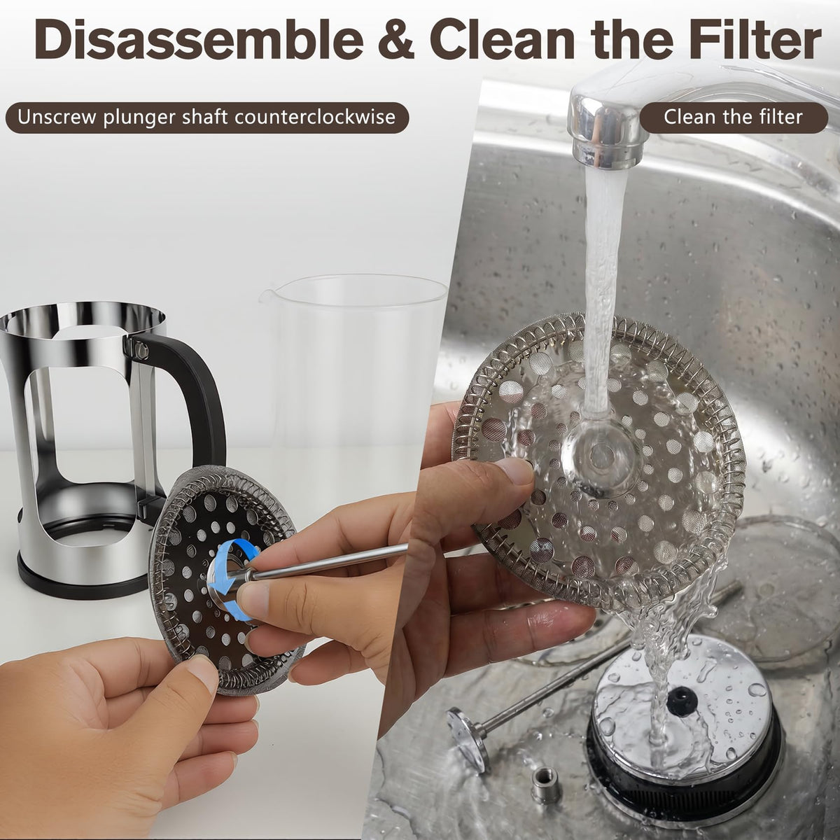 34oz Heat Resistant Glass Stainless Steel French Press Coffee Maker H599