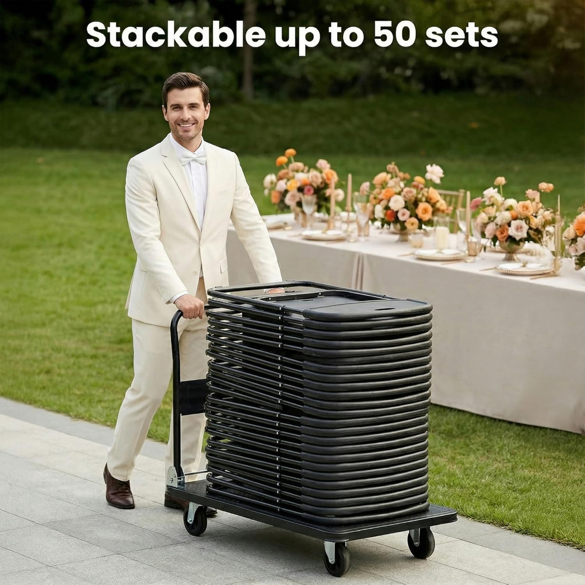 Black Plastic Folding Chairs 10 Pack W77699