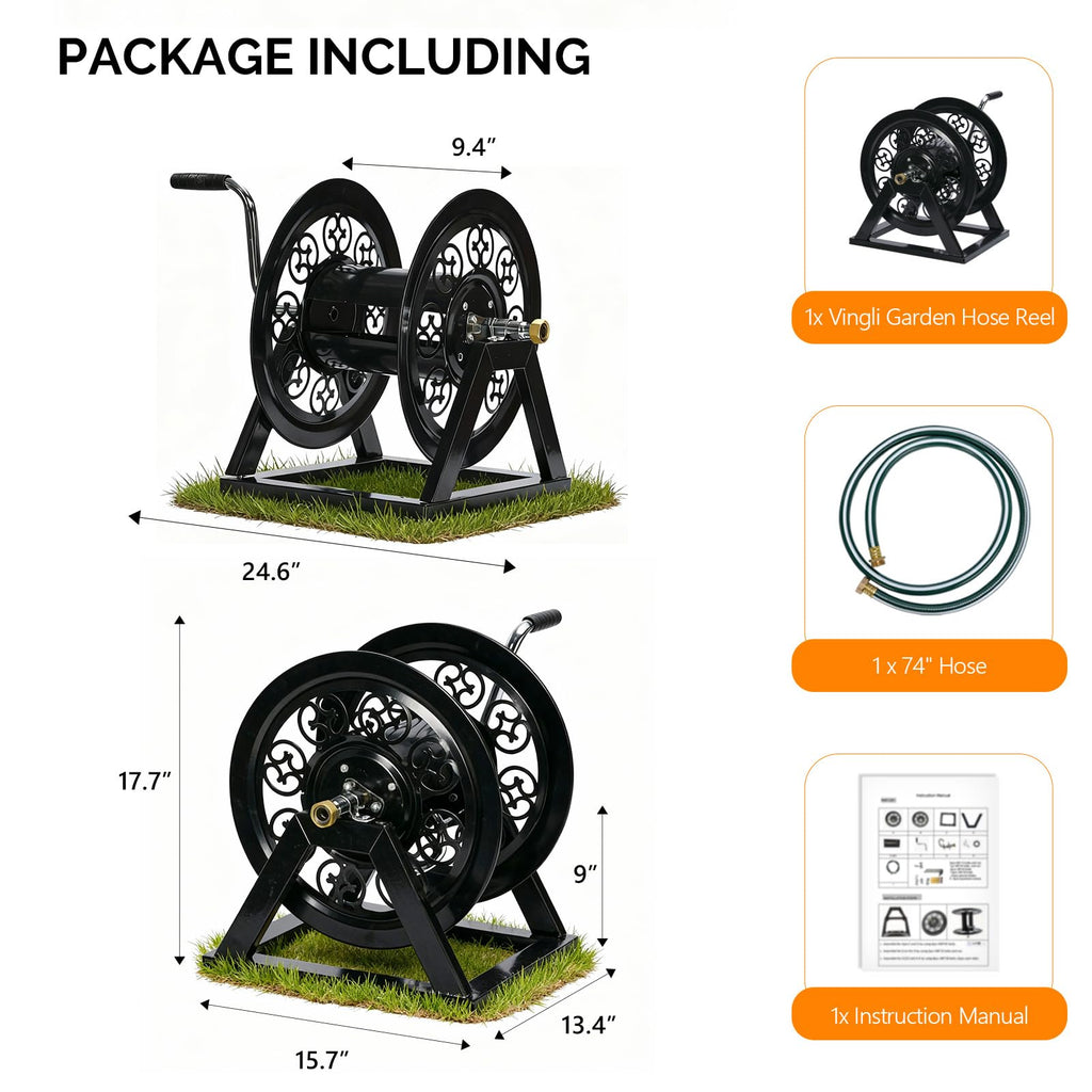 Wall Mount Hose Reel with 108FT Capacity W10863