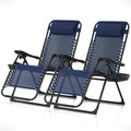 Blue Set of 2 Zero Gravity Chair with Side Tray C9912