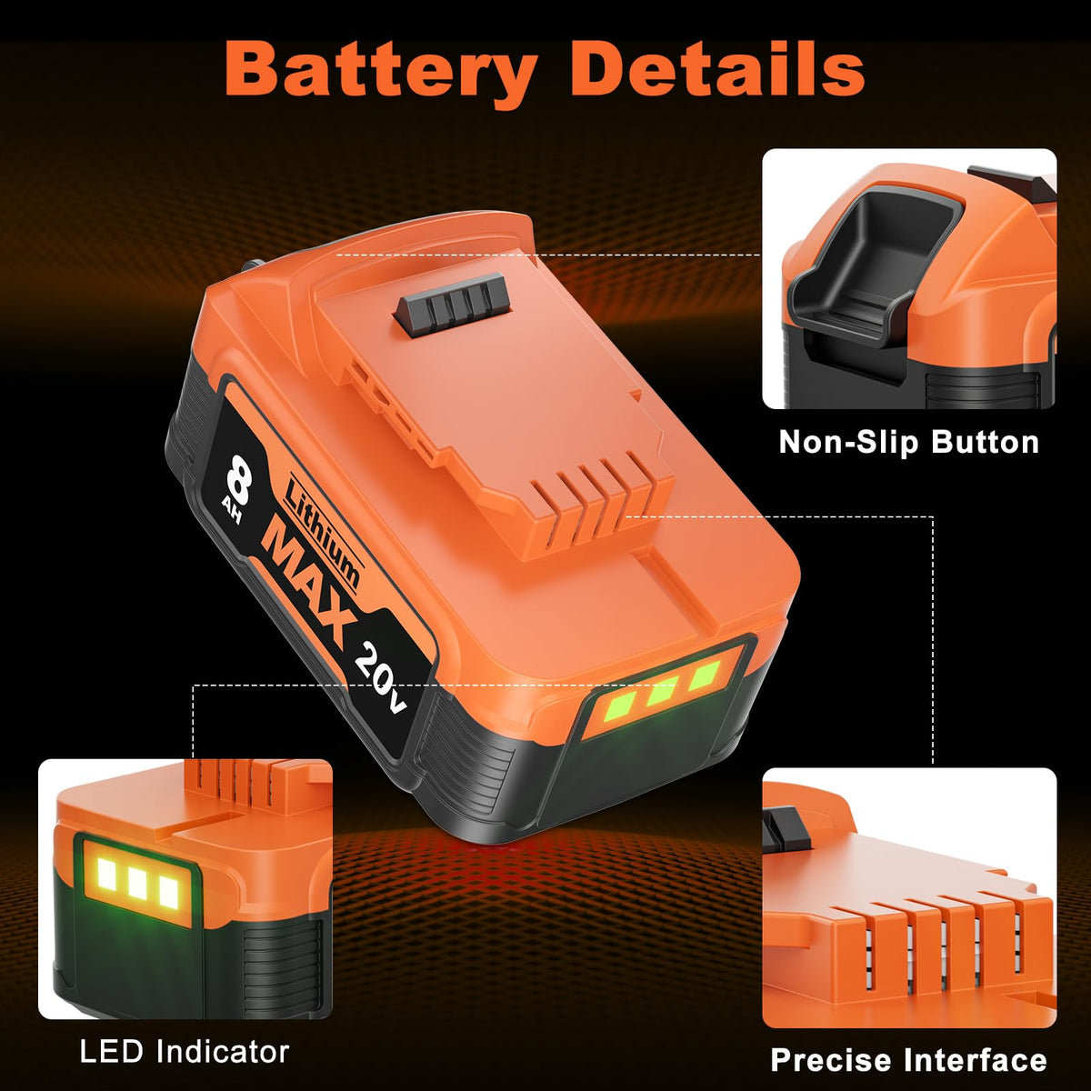 8000mAh Replacement Battery and Charger P57856