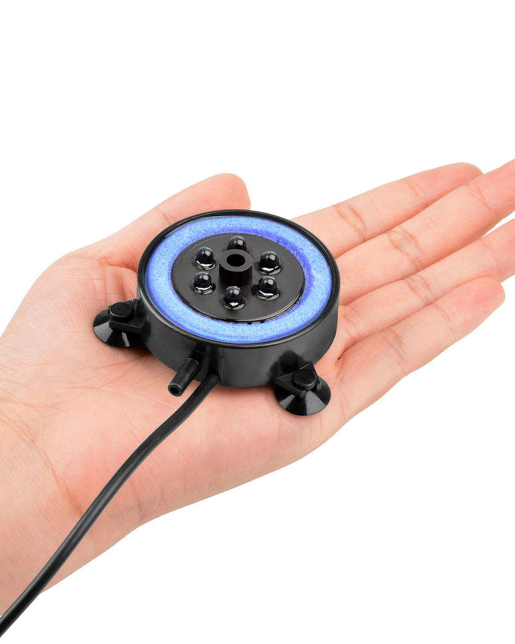 Aquarium Bubbler Decoration LED Volcano Ornament Q193