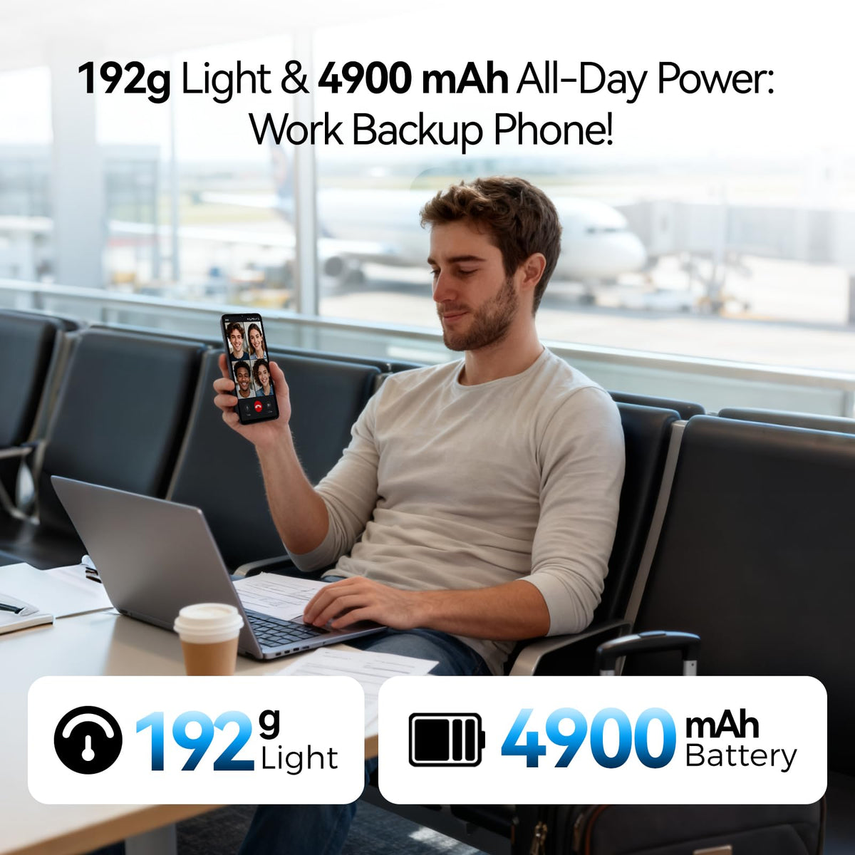 Ultra-Light 6.75" Big Screen 4G+64GB 13MP Dual Camera 4900mAh Android 14 Dual SIM Smartphone N95247