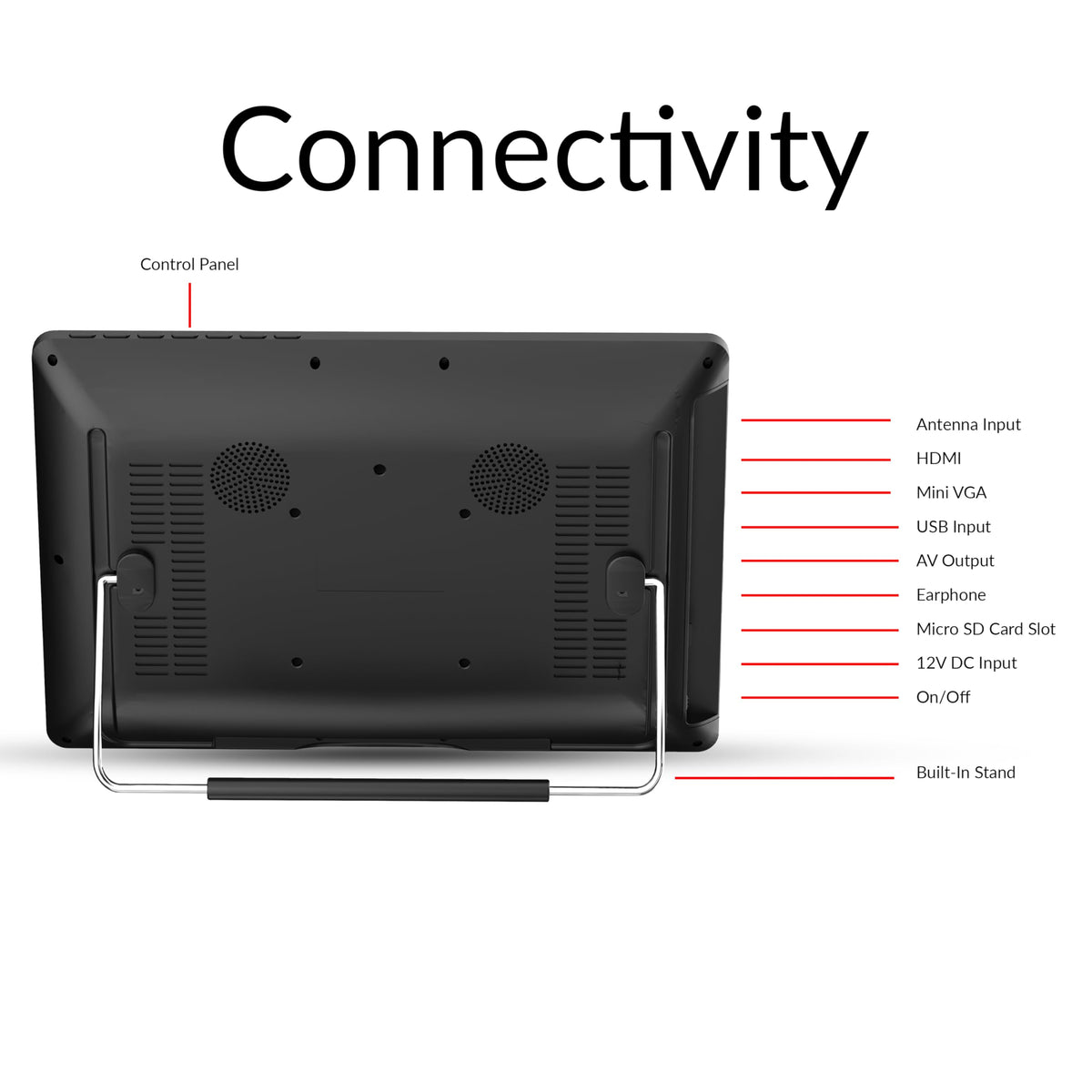 12-inch Portable LED TV with Rechargeable Battery and Remote Control D13562