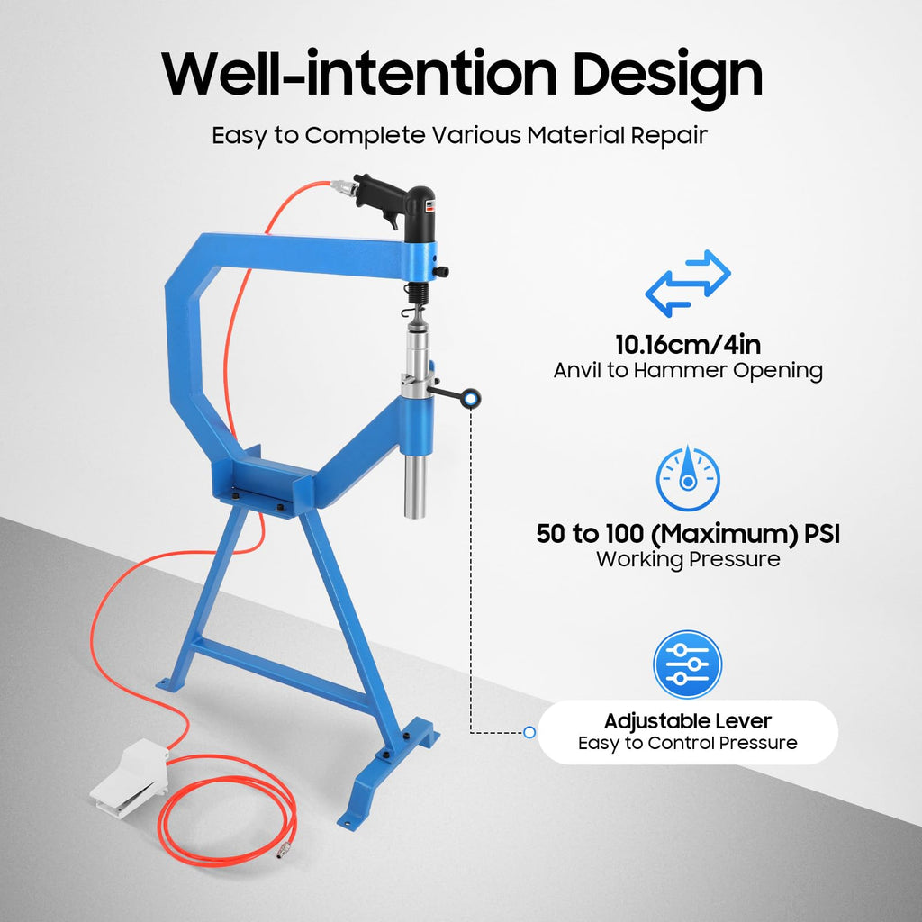 Pneumatic Planishing Hammer with 1" 2" 3" Anvils U9806