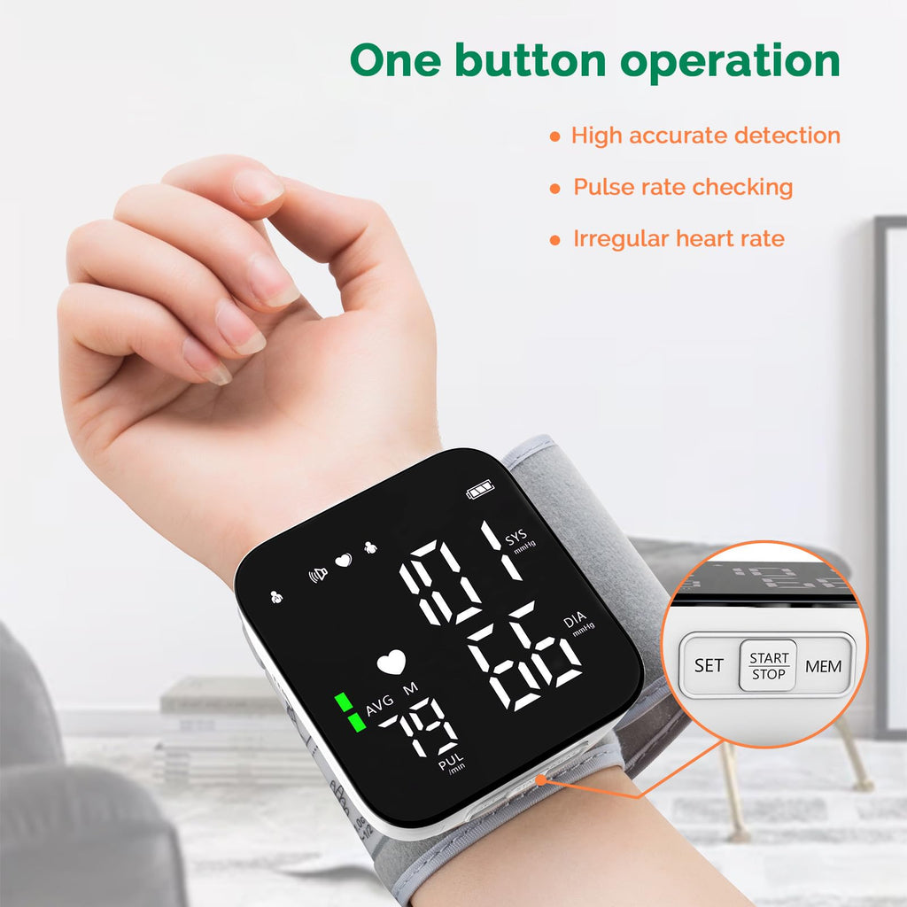Wrist Blood Pressure Monitor Automatic Talking Digital LED Display L222686