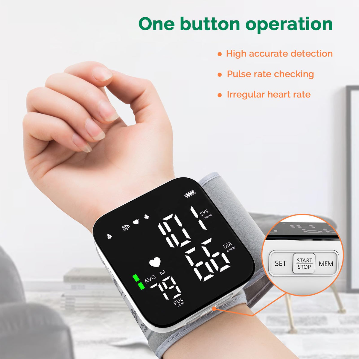 Wrist Blood Pressure Monitor Automatic Talking Digital LED Display L222686