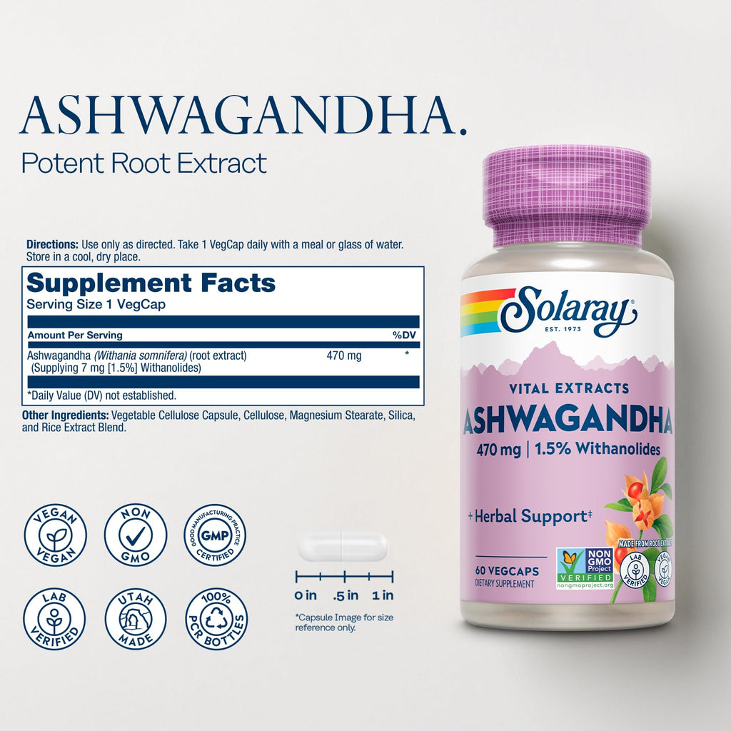 Ashwagandha 470 mg 60 VegCaps S45438
