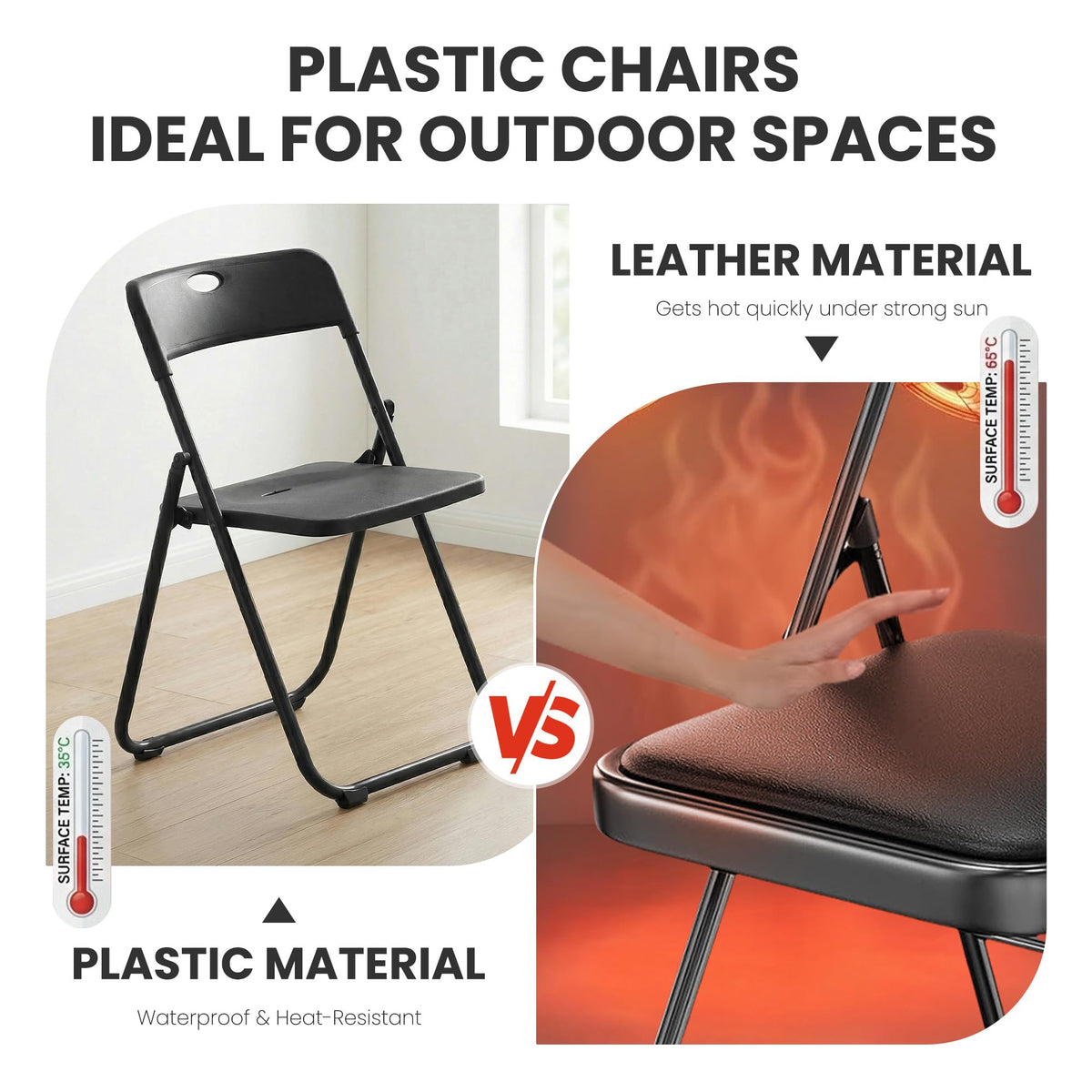 Black Plastic Folding Chairs 10 Pack W77699