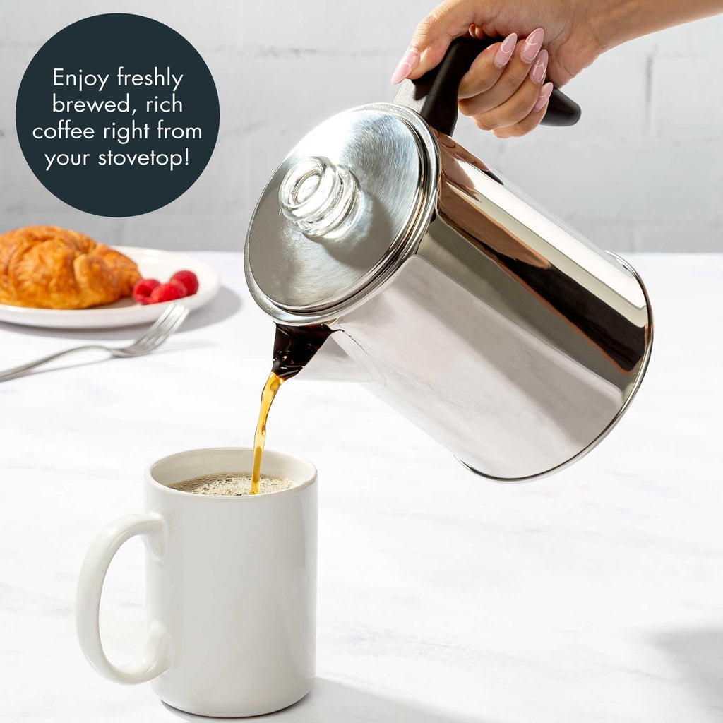 Stainless Steel 8 Cup Stovetop Coffee Percolator S904