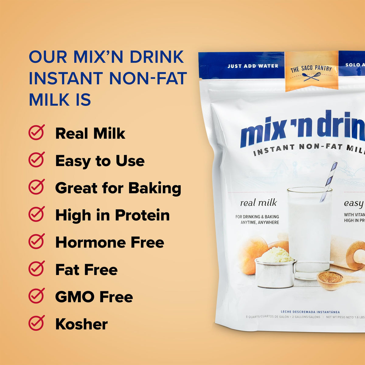 Instant Skim Milk, Fat-Free, Makes 10 Gallons R828