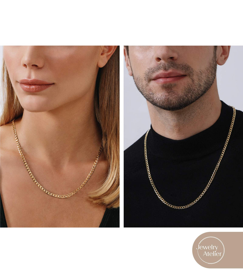 14K Yellow Gold Filled Cuban Curb Link Chain Necklace N59407